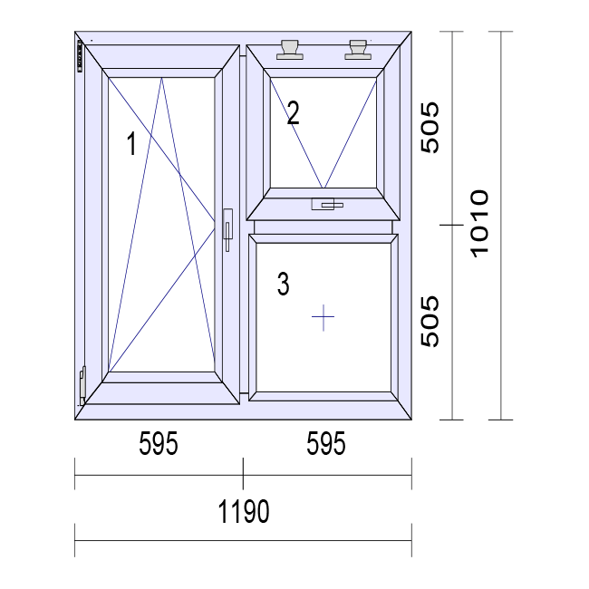 uPVC Left or Right & Top Hung Tilt and Turn Double Glazed Window Frame and Glass 85mm UK 2 Gasket Seal - Multi Size