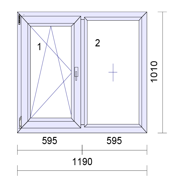 uPVC Side Hung Tilt and Turn Double Glazed Window Frame and Glass 70mm UK 2 Gasket Seal - Inside White Outside Anthracite