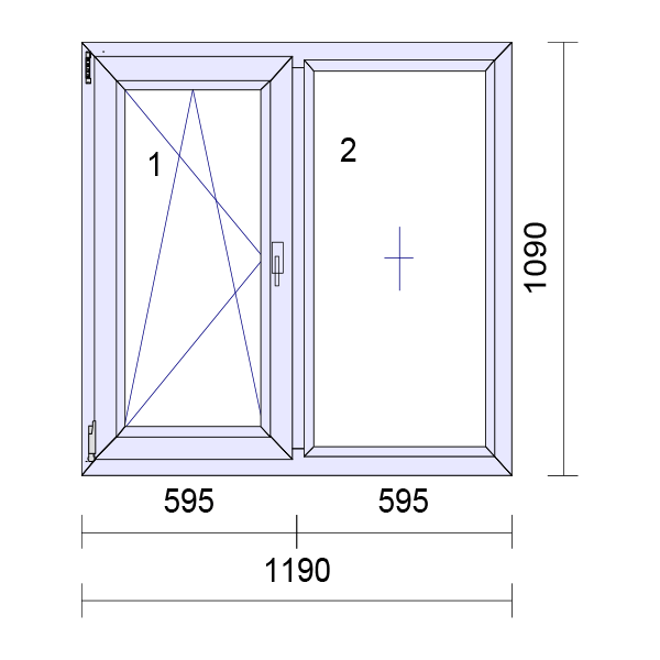 uPVC Side Hung Tilt and Turn Double Glazed Window Frame and Glass 85mm UK 2 Gasket Seal - Multi Size