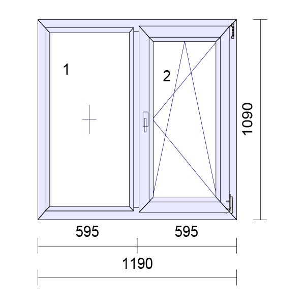 uPVC Side Hung Tilt and Turn Double Glazed Window Frame and Glass 85mm UK 2 Gasket Seal - Multi Size