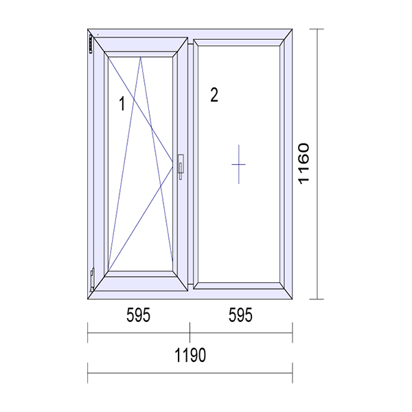 uPVC Side Hung Tilt and Turn Double Glazed Window Frame and Glass 85mm UK 2 Gasket Seal - Multi Size