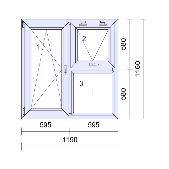uPVC Left or Right & Top Hung Tilt and Turn Double Glazed Window Frame and Glass 85mm UK 2 Gasket Seal - Multi Size