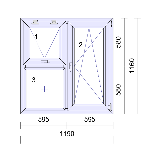 uPVC Left or Right & Top Hung Tilt and Turn Double Glazed Window Frame and Glass 85mm UK 3 Gasket Seal - Multi Size