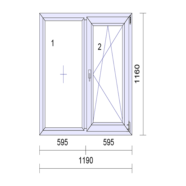 uPVC Side Hung Tilt and Turn Double Glazed Window Frame and Glass 85mm UK 2 Gasket Seal - Multi Size