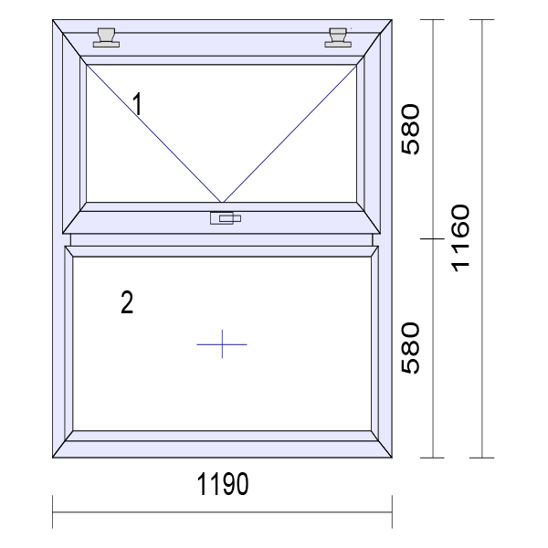 uPVC Top Hung Double Glazed Window Frame and Glass 85mm UK 2 Gasket Seal - Multi Size