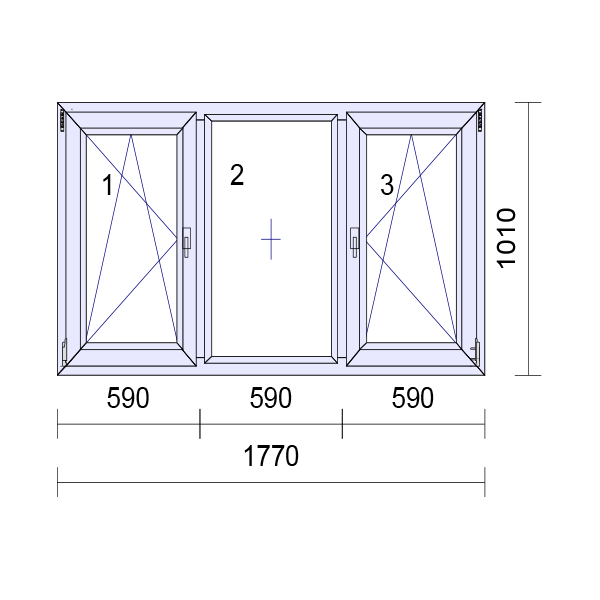 uPVC Left or Right & Top Hung Tilt and Turn Double Glazed Window Frame and Glass 70mm UK 2 Gasket Seal - Inside White Outside Anthracite