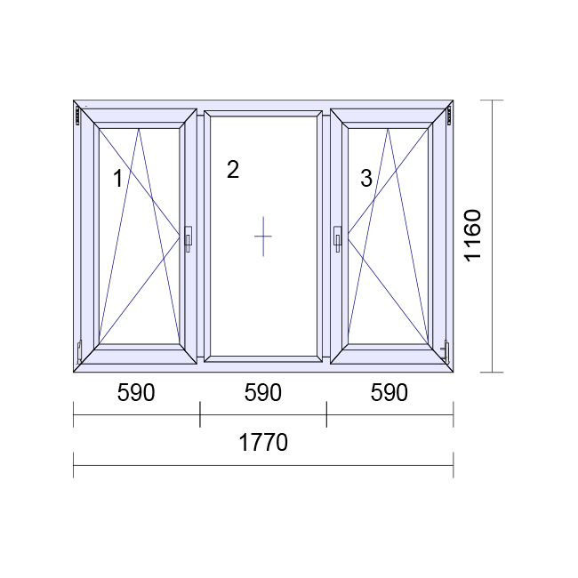 uPVC Left or Right & Top Hung Tilt and Turn Double Glazed Window Frame and Glass 70mm UK 2 Gasket Seal - Inside White Outside Anthracite