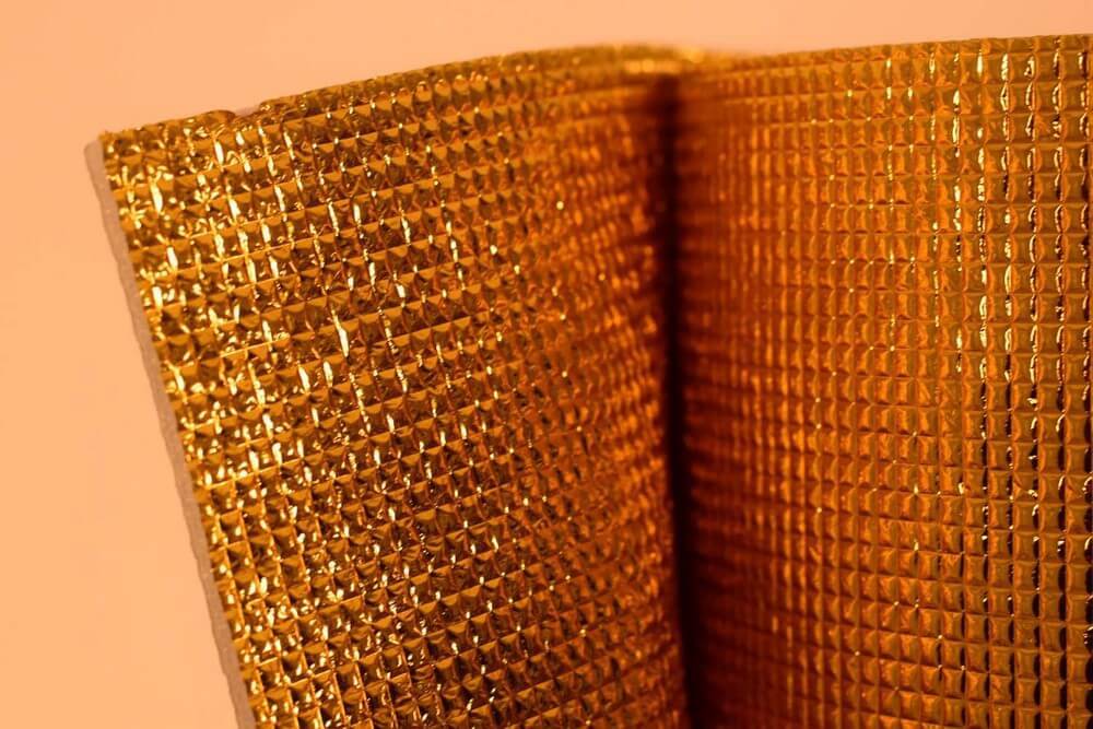 3mm Foil EPE Foam Insulation Underlay Double Sided Grid Golden Colour - Decoridea