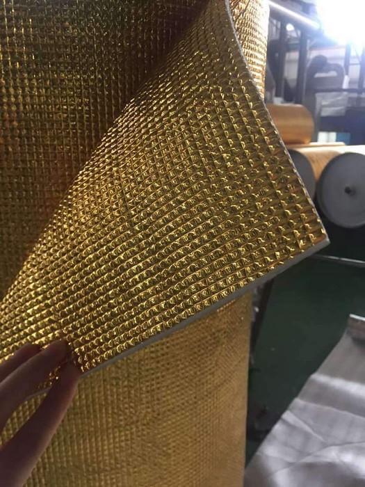 3mm Foil EPE Foam Insulation Underlay Double Sided Grid Golden Colour - Decoridea
