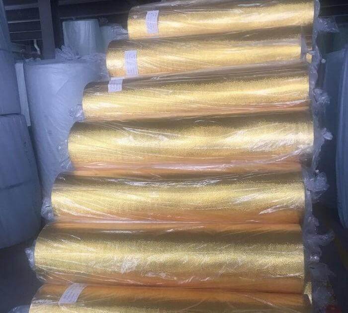 3mm Foil EPE Foam Insulation Underlay Double Sided Grid Golden Colour - Decoridea