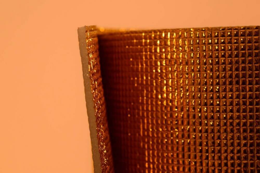 3mm Foil EPE Foam Insulation Underlay Double Sided Grid Golden Colour - Decoridea