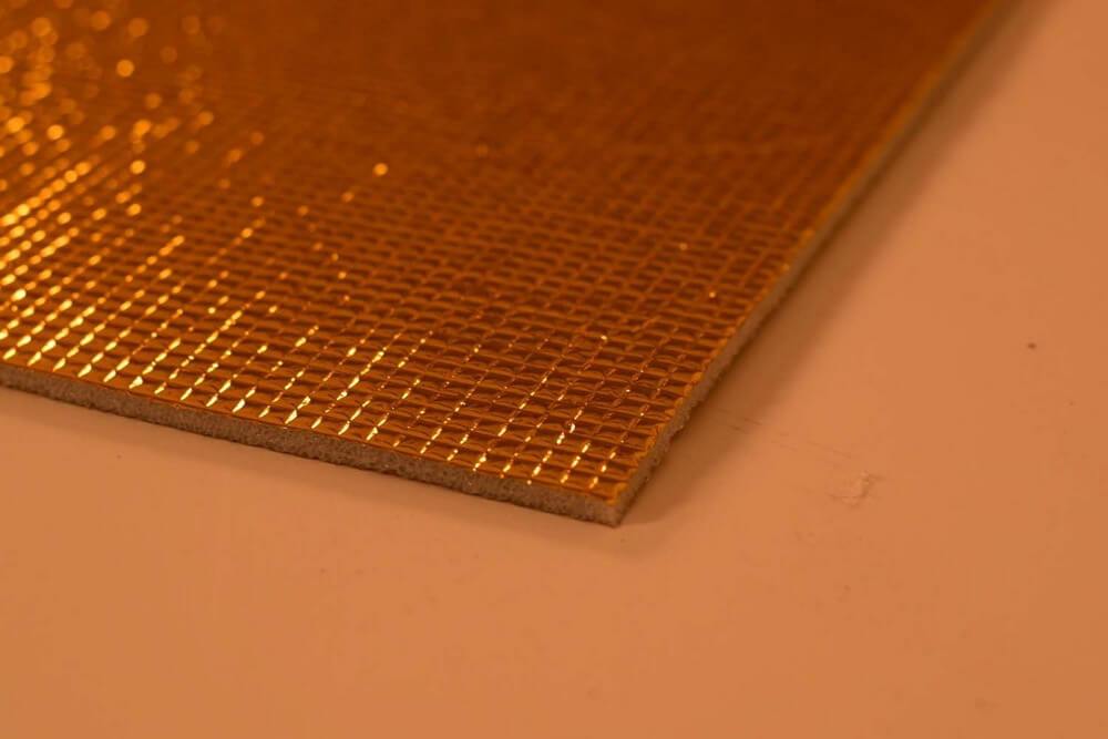 3mm Foil EPE Foam Insulation Underlay Double Sided Grid Golden Colour - Decoridea