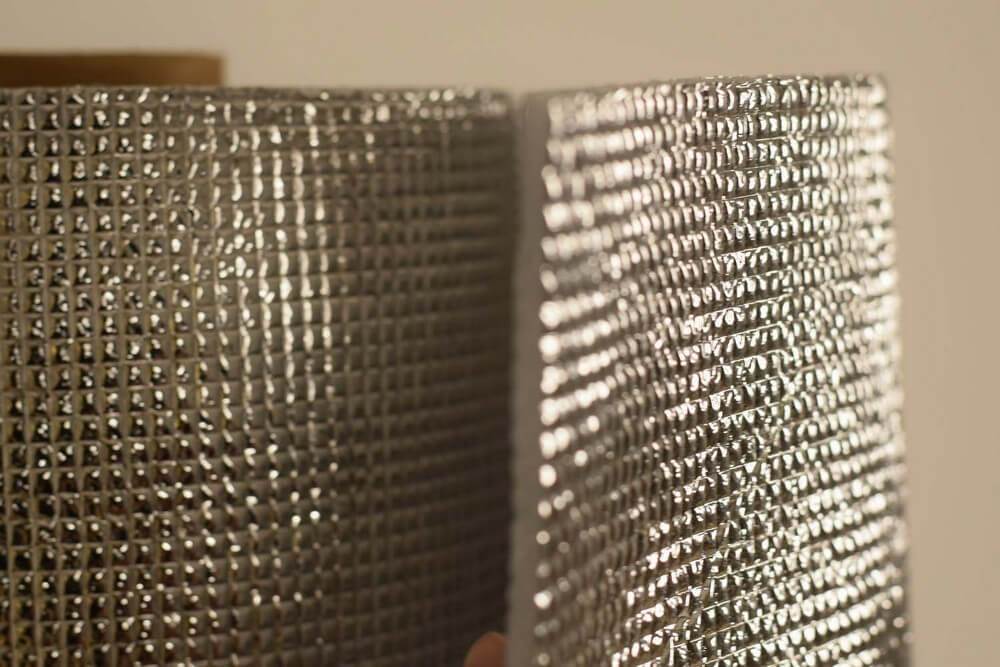 3mm Foil EPE Foam Insulation Underlay Double Sided Grid Silver Colour - Decoridea