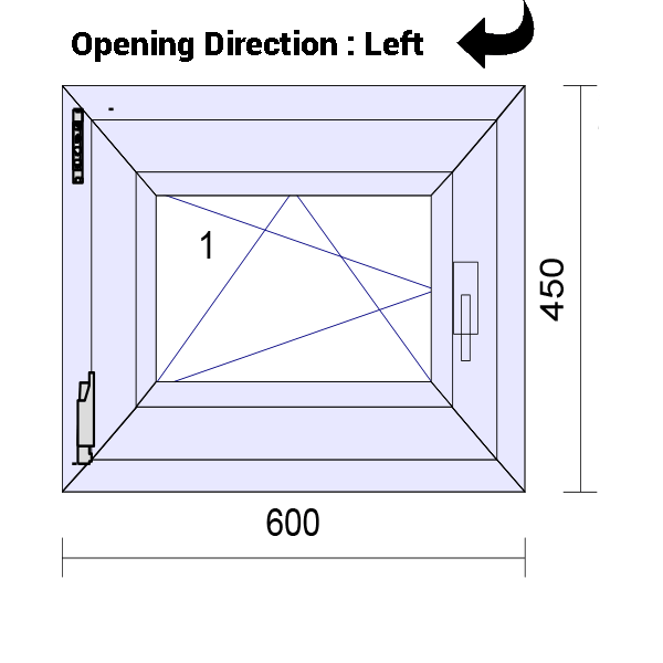 uPVC Tilt and Turn Double Glazed Window Frame and Glass 85mm UK 2 Gasket Seal - Multi Size