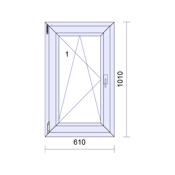 uPVC Tilt and Turn Double Glazed Window Frame and Glass 70mm UK 2 Gasket Seal - Inside White Outside Anthracite