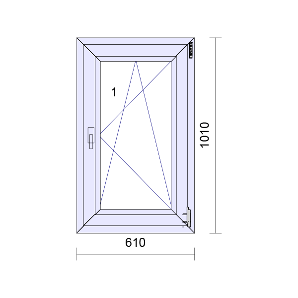 uPVC Tilt and Turn Double Glazed Window Frame and Glass 70mm UK 2 Gasket Seal - Inside White Outside Anthracite