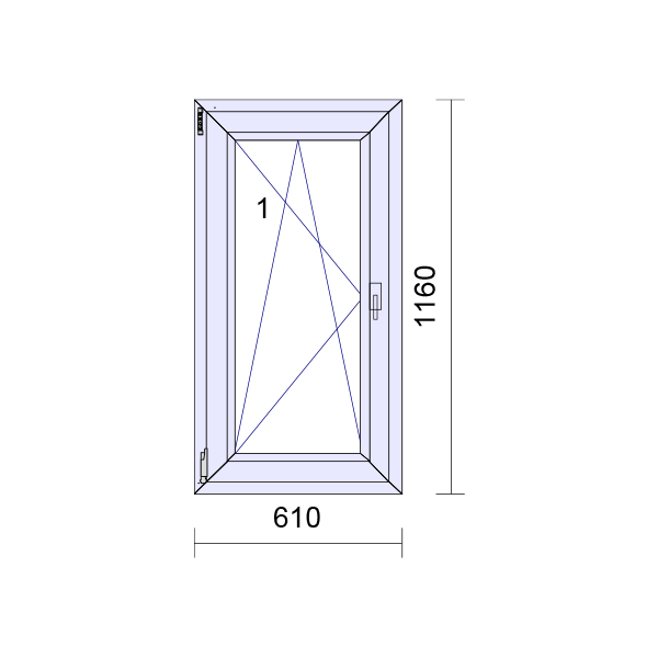 uPVC Tilt and Turn Double Glazed Window Frame and Glass 70mm UK 2 Gasket Seal - Inside White Outside Anthracite