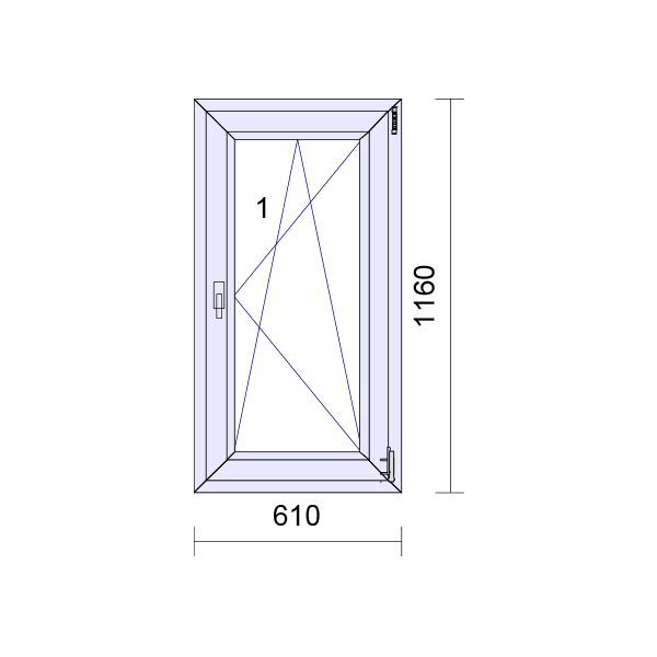 uPVC Tilt and Turn Double Glazed Window Frame and Glass 70mm UK 2 Gasket Seal - Inside White Outside Anthracite