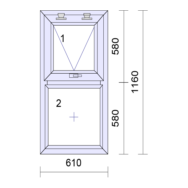 uPVC Top Hung Double Glazed Window Frame and Glass 85mm UK 2 Gasket Seal - Multi Size