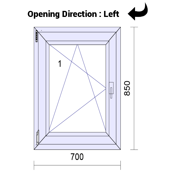 uPVC Tilt and Turn Double Glazed Window Frame and Glass 85mm UK 2 Gasket Seal - Multi Size