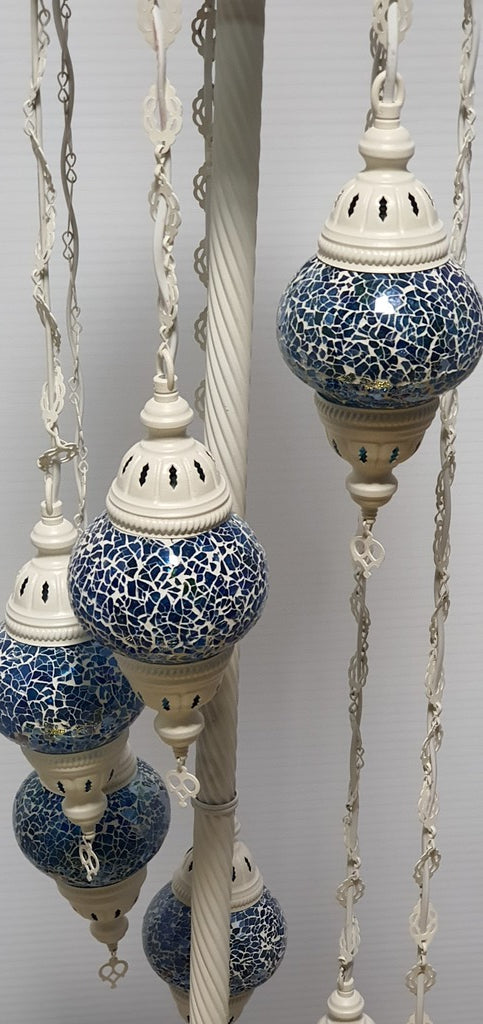 7 Globe Ocean Blue Turkish Tiffany Mosaic Floor Lamp LED Light From £150 - Decoridea.co.uk