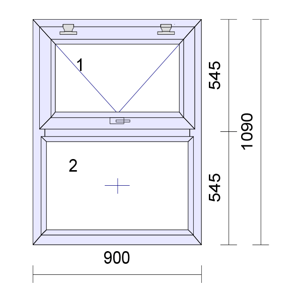 uPVC Top Hung Double Glazed Window Frame and Glass 85mm UK 3 Gasket Seal - Multi Size