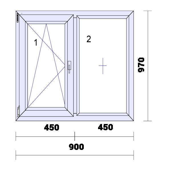 uPVC Side Hung Tilt and Turn Double Glazed Window Frame and Glass 70mm UK 2 Gasket Seal - Multi Size