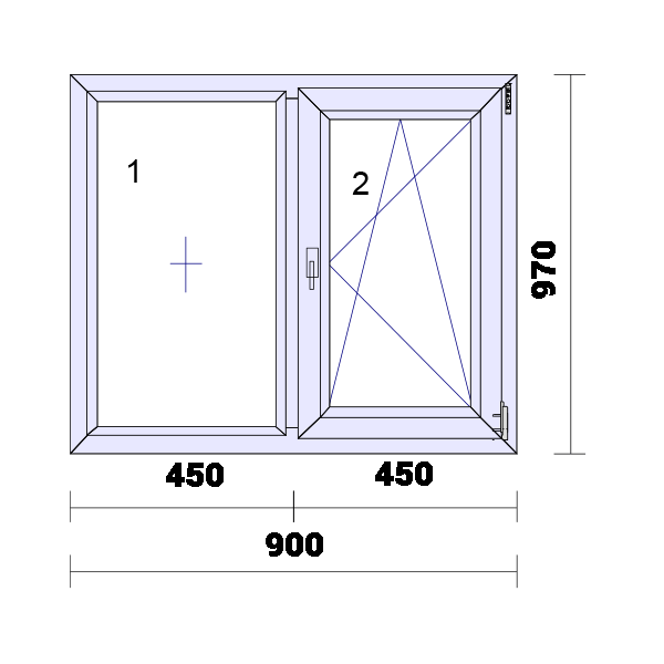 uPVC Side Hung Tilt and Turn Double Glazed Window Frame and Glass 70mm UK 2 Gasket Seal - Multi Size