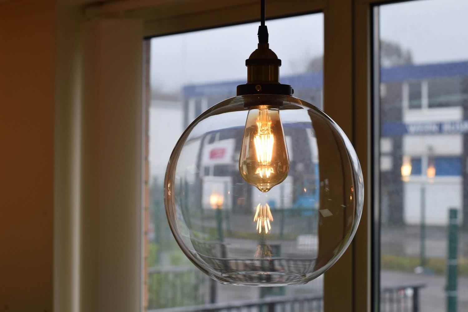 Adelina Industrial Retro Loft Glass Ceiling Lamp Shade Pendant LED Light - Decoridea