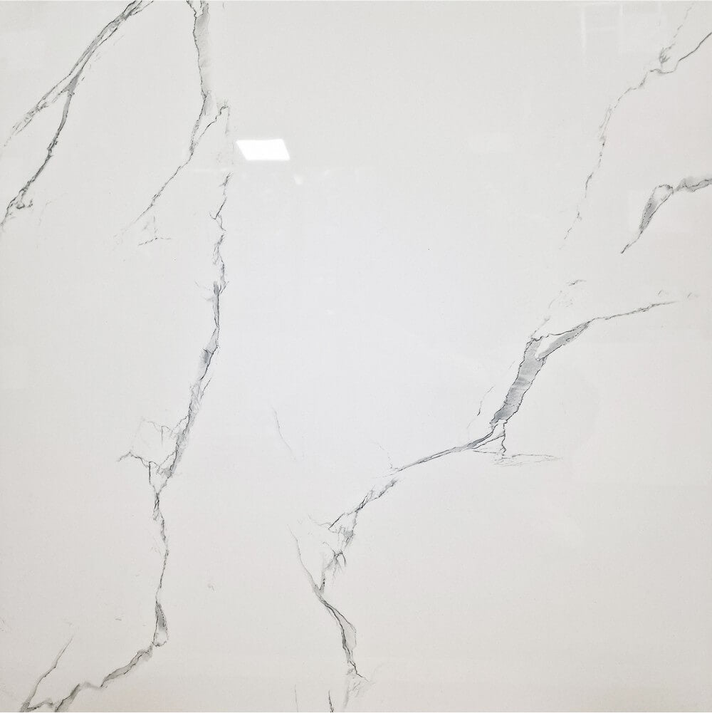 Alaska White Rectified Polished Porcelain 600x600mm Wall and Floor Tiles