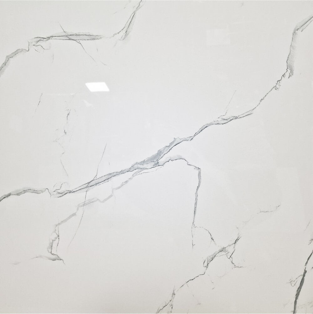 Alaska White Rectified Polished Porcelain 600x600mm Wall and Floor Tiles