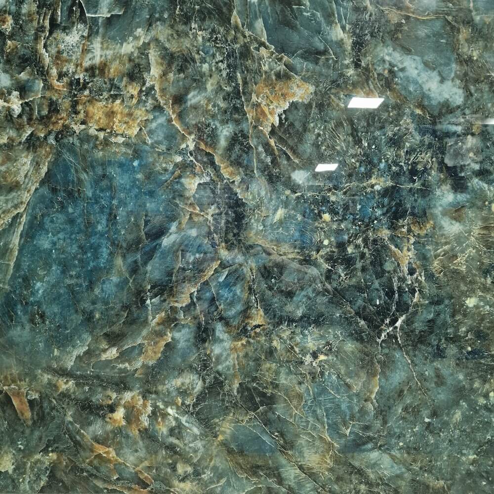 Almond Green Rectified Glossy Stone Effect Porcelain 1000x1000mm Wall and Floor Tiles