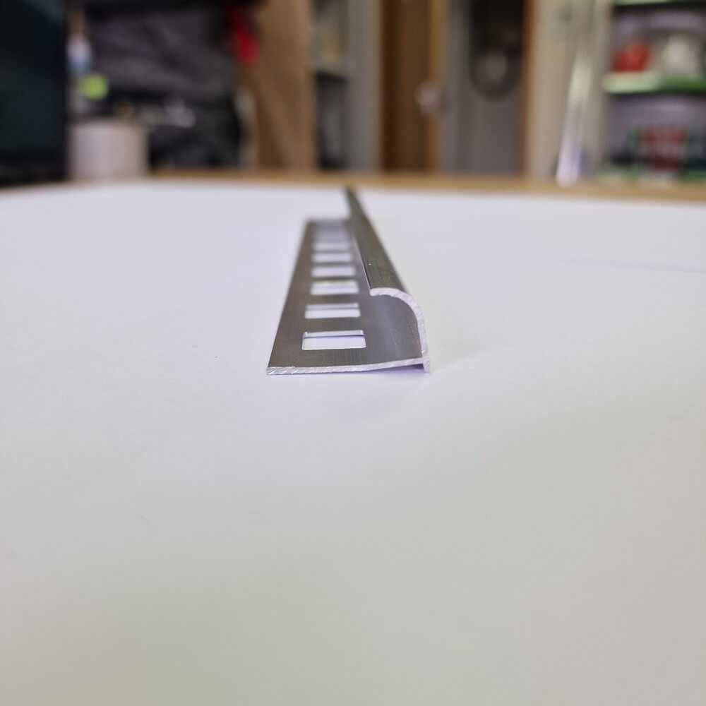 Round Edge Aluminium Tile Trim Polished Chrome Effect Multi Length
