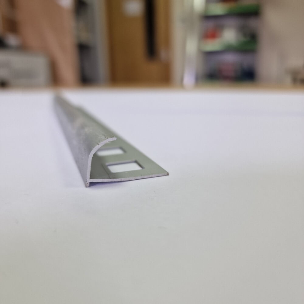 Round Edge Aluminium Tile Trim Matt Chrome Effect Multi Length