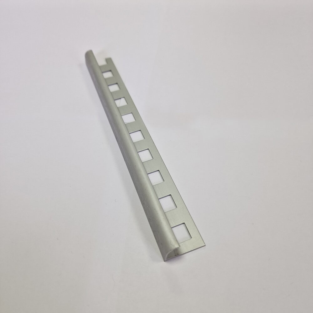 Round Edge Aluminium Tile Trim Matt Chrome Effect Multi Length