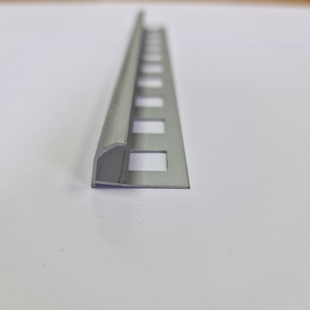 Round Edge Aluminium Tile Trim Matt Chrome Effect Multi Length