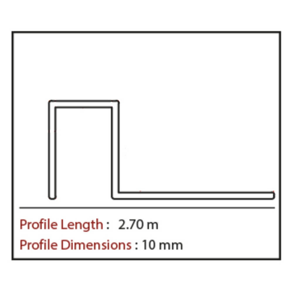 Wide-Edged Aluminium Tile Trim Polished Chrome Effect Multi Length