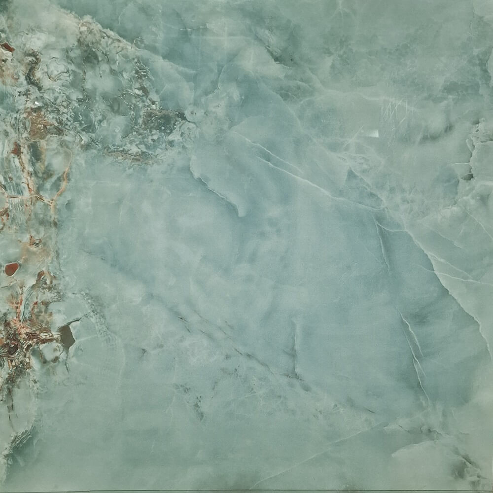 Aqua Marina Rectified Glossy Stone Effect Porcelain 1000x1000mm Wall and Floor Tiles