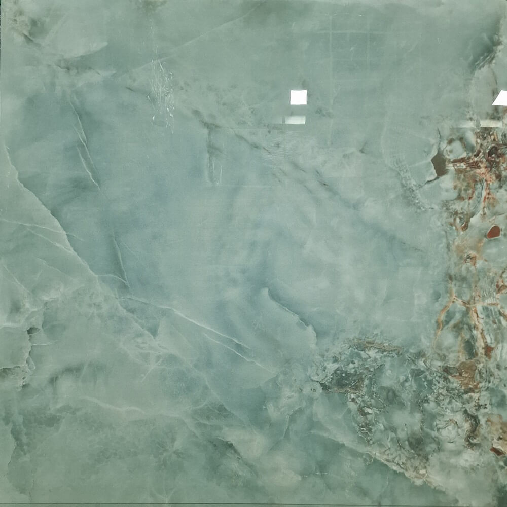 Aqua Marina Rectified Glossy Stone Effect Porcelain 1000x1000mm Wall and Floor Tiles