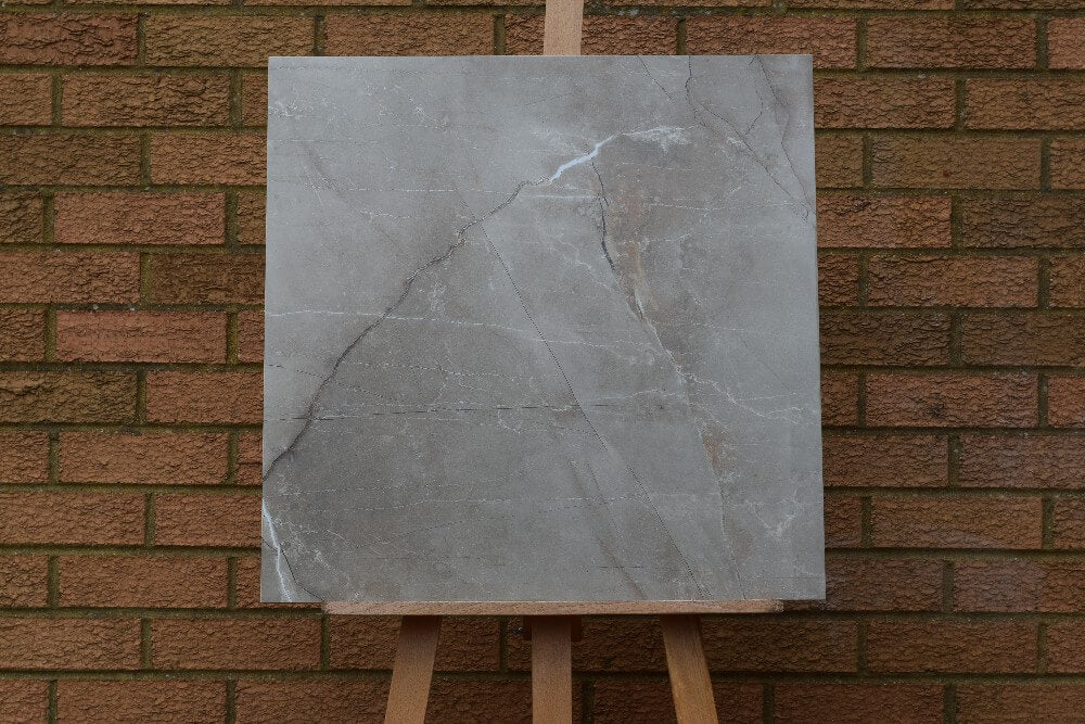 Arizona Grey Rectified Polished Glazed Porcelain 600x600mm Wall and Floor Tiles