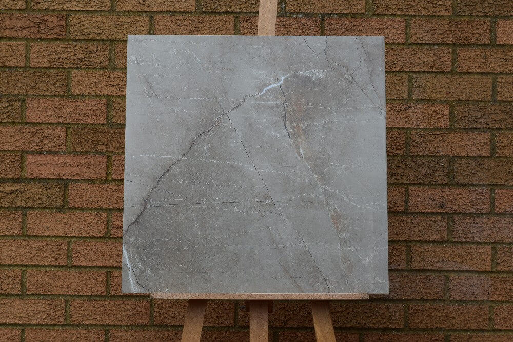 Arizona Grey Rectified Polished Glazed Porcelain 600x600mm Wall and Floor Tiles
