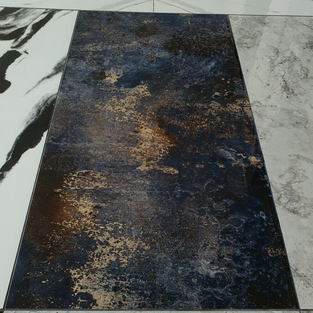 Austin Blue Rectified Large Format High Gloss Stone Effect Porcelain 800x1600mm Floor & Wall Tiles