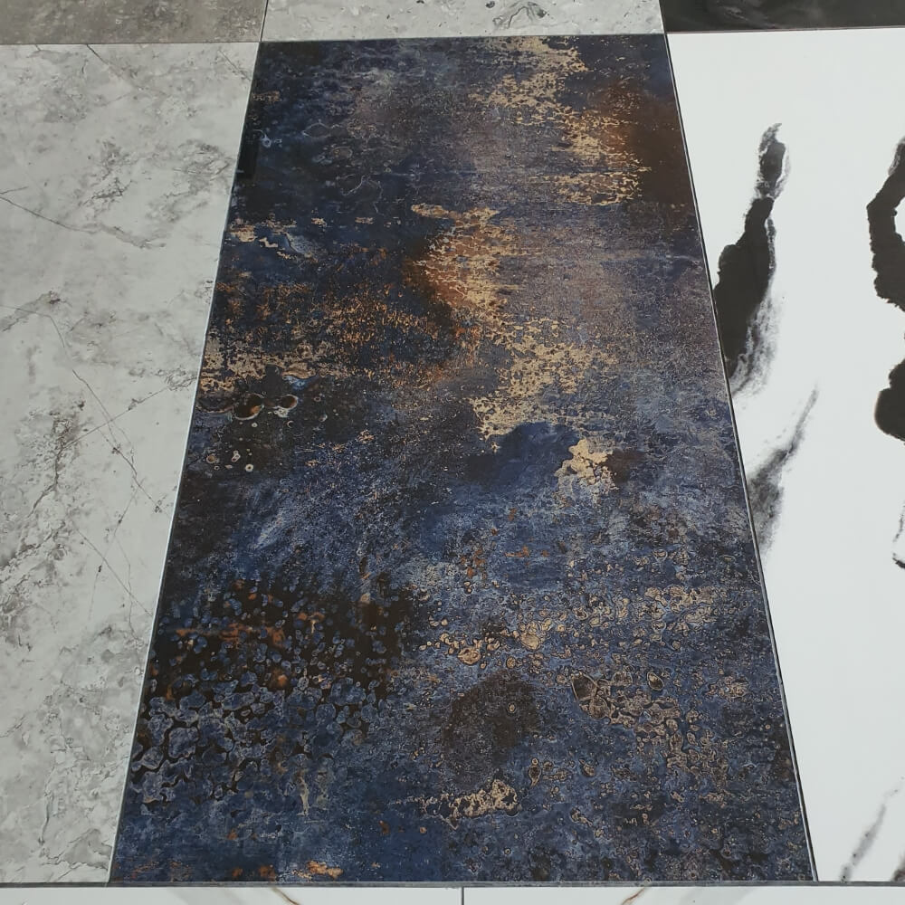 Austin Blue Rectified Large Format High Gloss Stone Effect Porcelain 800x1600mm Floor & Wall Tiles