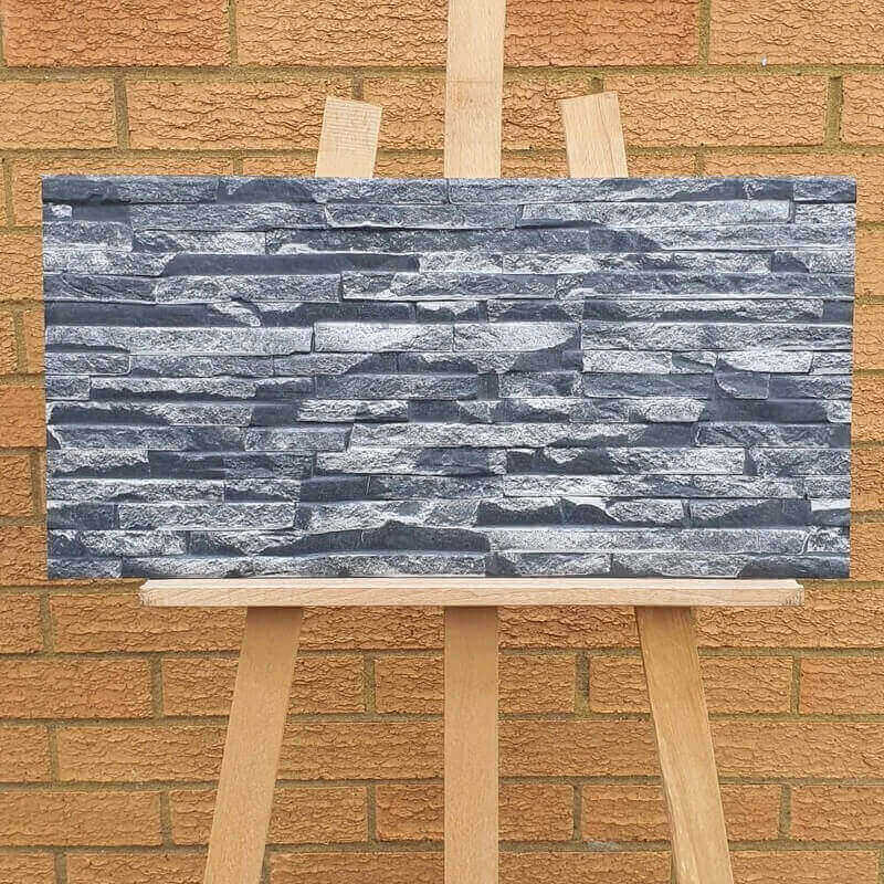 Black Lily Split Face Slate Effect 300x600mm Rectified Matt Porcelain Decorative Wall Tile