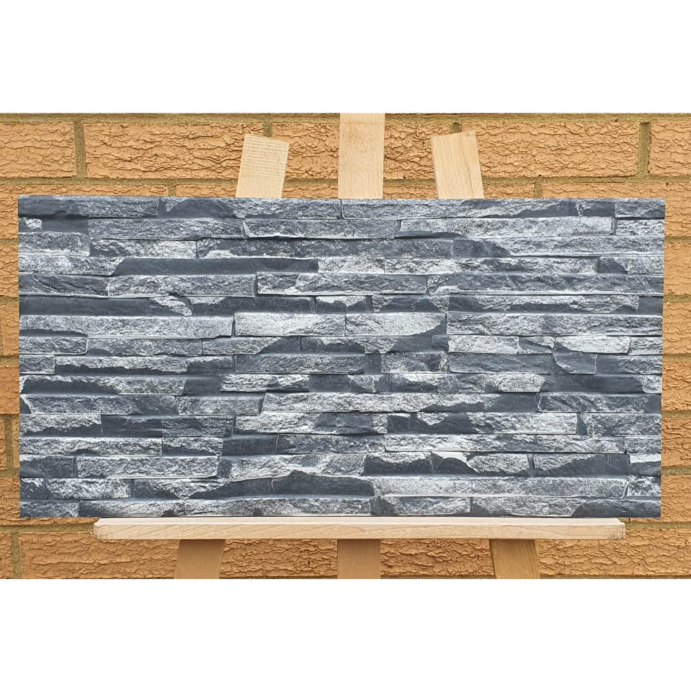 Black Lily Split Face Slate Effect 300x600mm Rectified Matt Porcelain Decorative Wall Tile