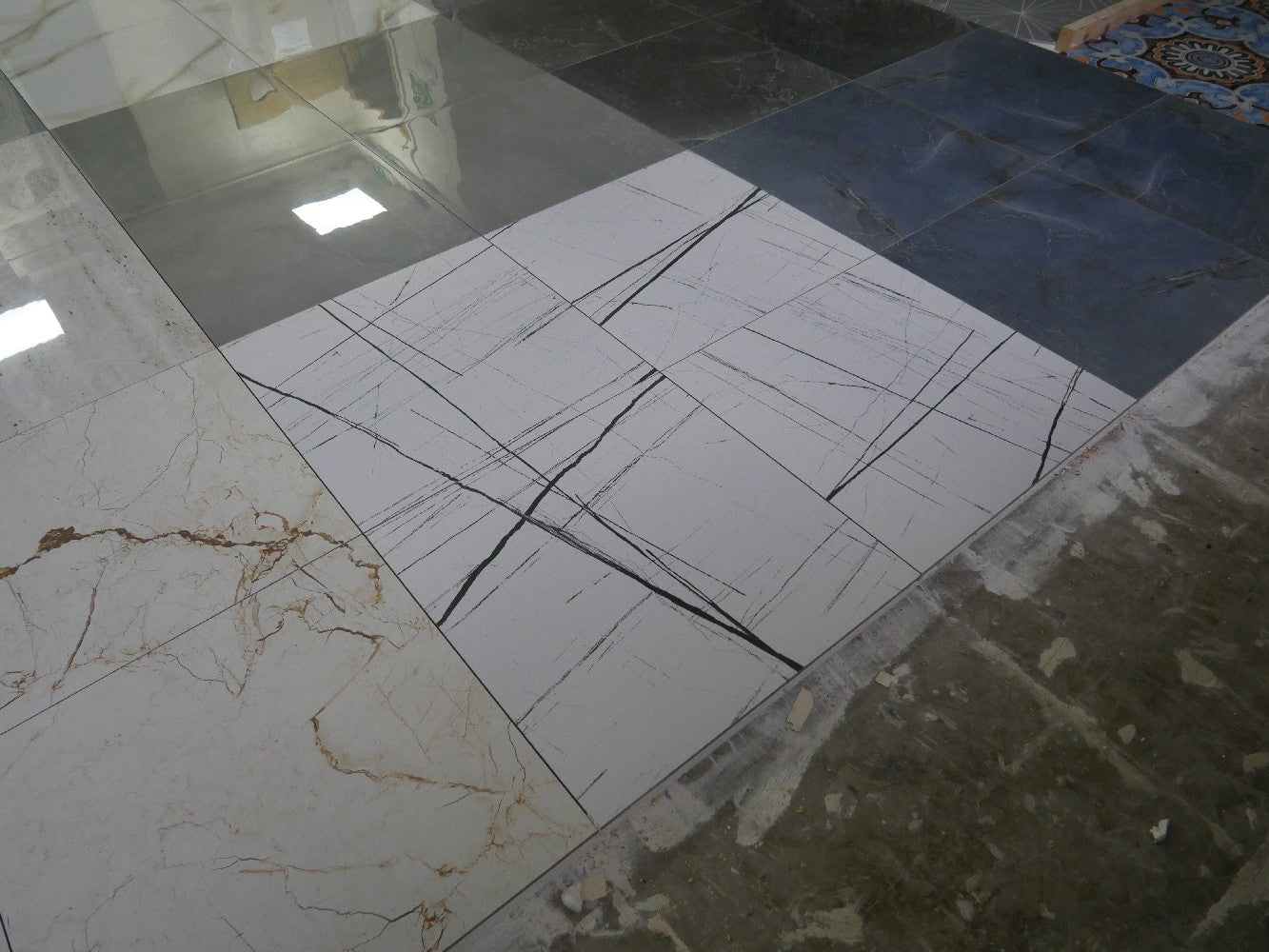 Black and White Rectified Polished Glazed Porcelain 600x600mm Wall and Floor Tiles