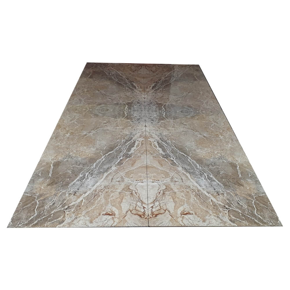 Blue Breccia Book Match B Rectified Large Format Polished Stone Effect Porcelain 1200x2400mm Floor & Wall Tiles
