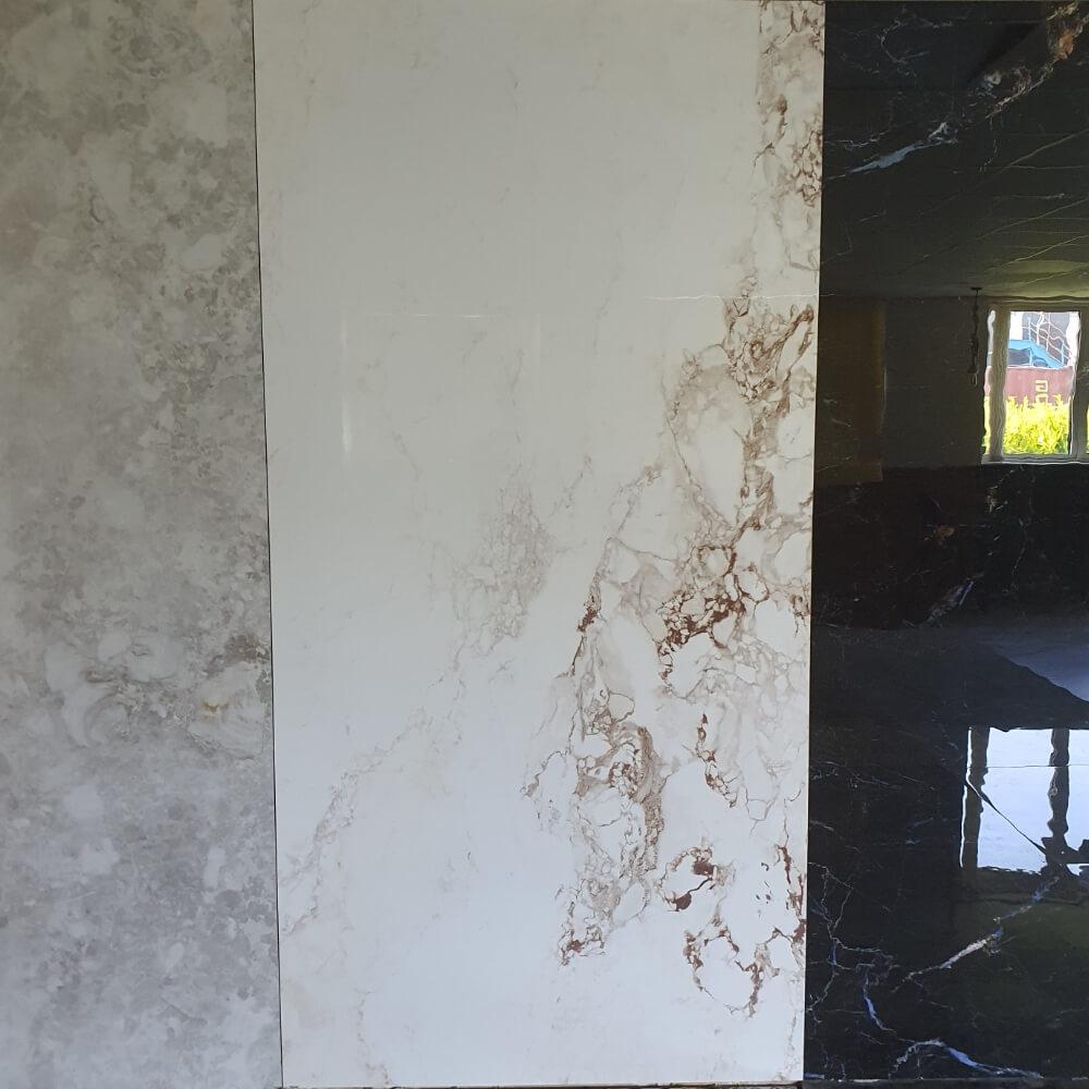 Carrara Borghini Rectified Large Format Polished Stone Effect Porcelain 1200x2400mm Floor & Wall Tiles