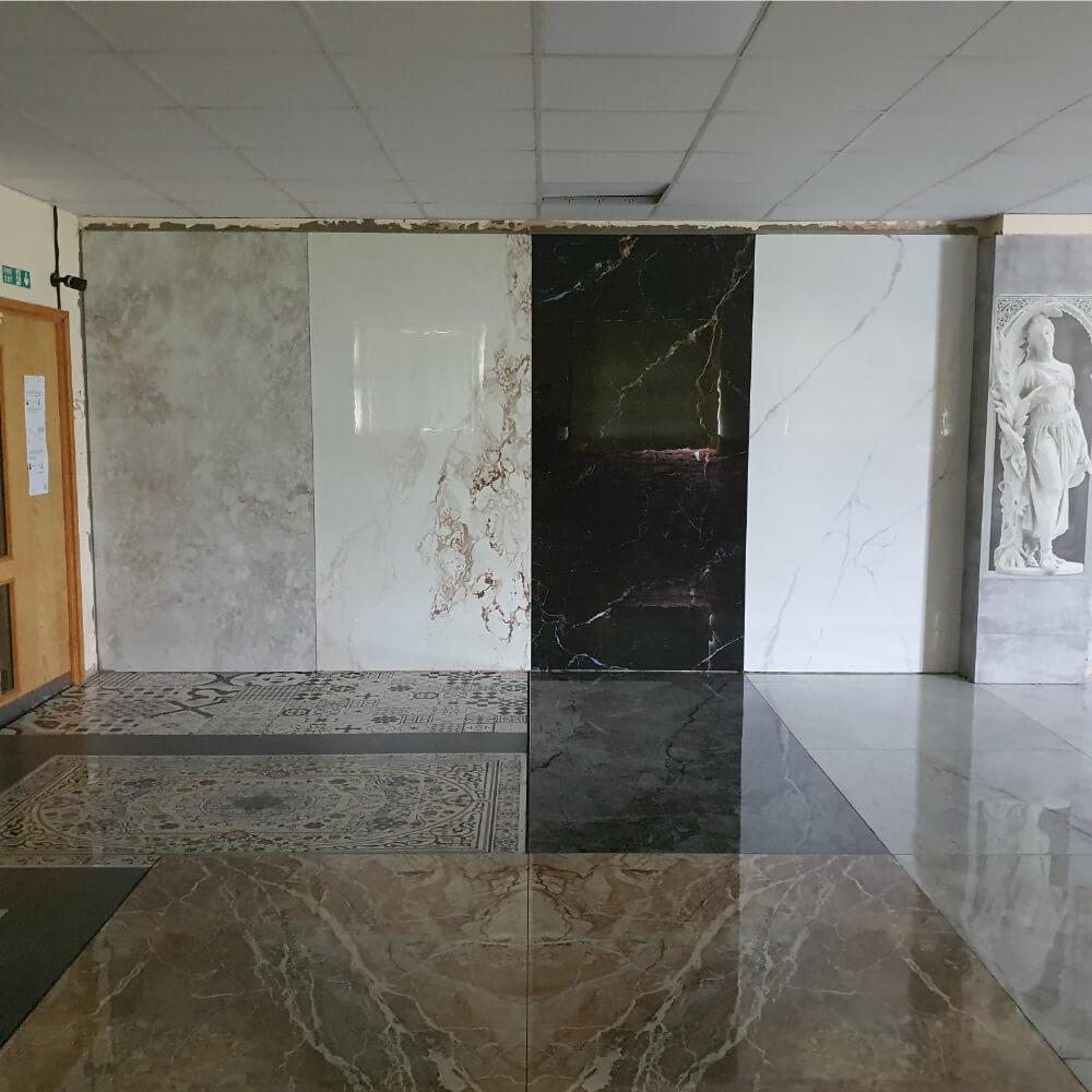 Carrara Borghini Rectified Large Format Polished Stone Effect Porcelain 1200x2400mm Floor & Wall Tiles