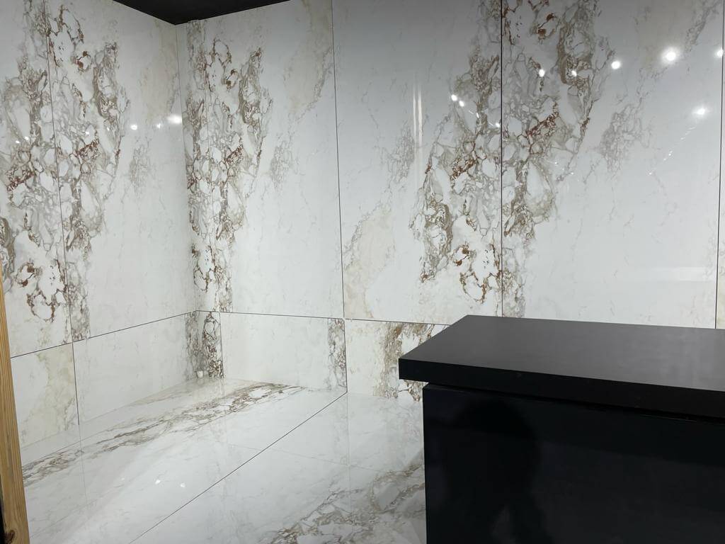 Carrara Borghini Rectified Large Format Polished Stone Effect Porcelain 1200x2400mm Floor & Wall Tiles